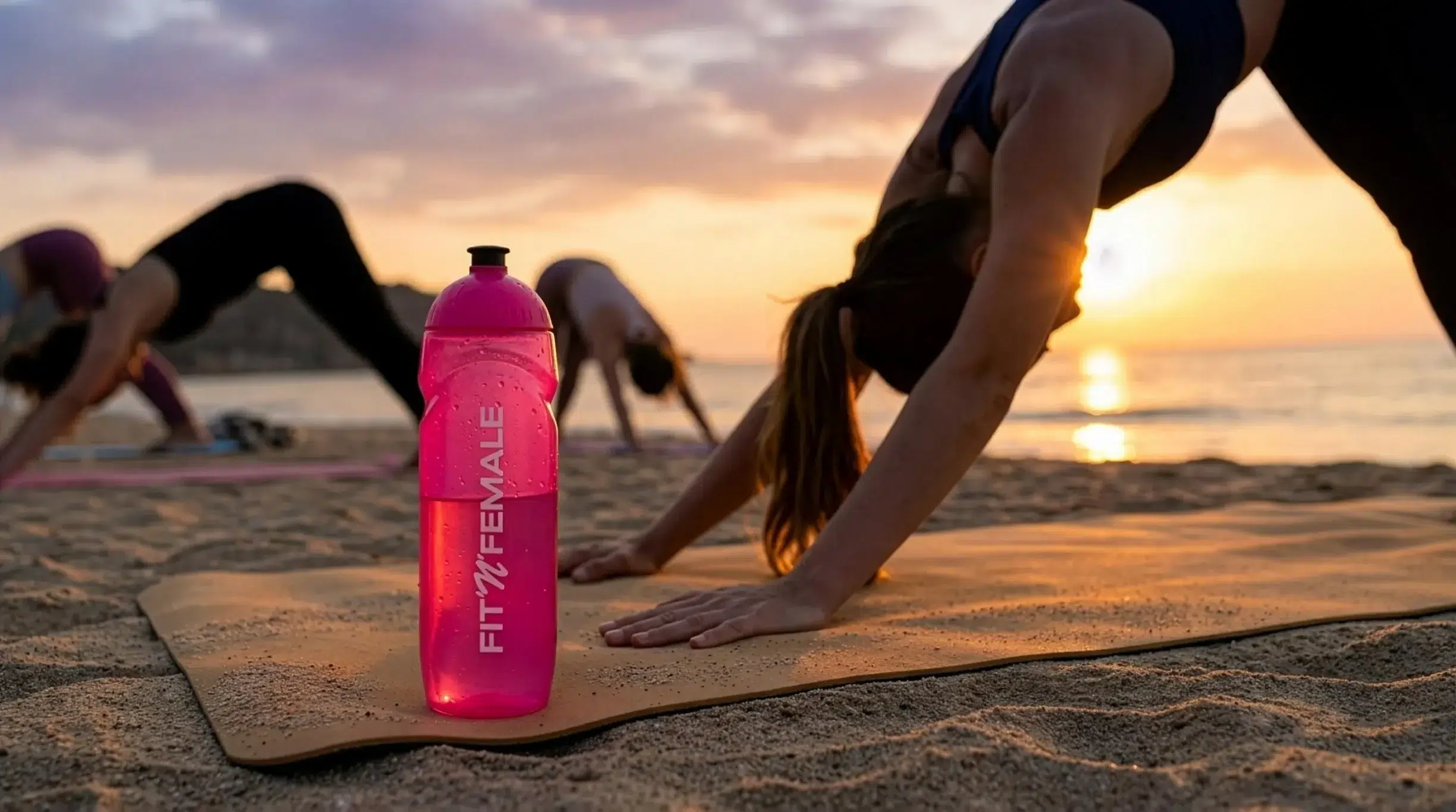 Trinkflasche pink header